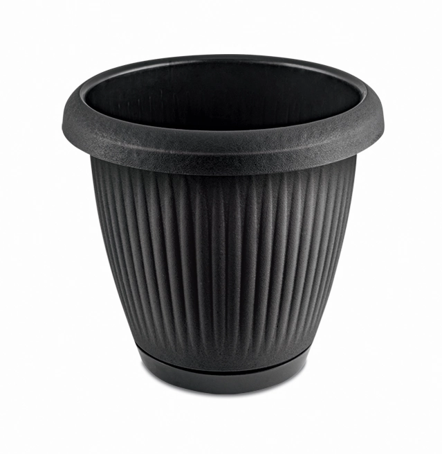 Kit Vaso Prato Redondo Preto 1.4l 887 Usual
