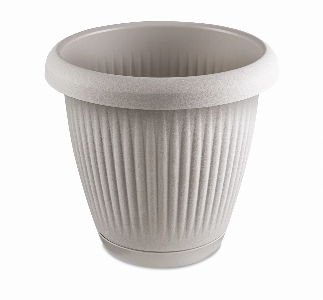Kit Vaso Prato Redondo Cinza Claro 8l 908 Usual