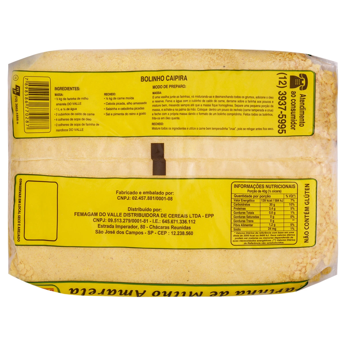 Do Valle Farinha Milho Am. 500g