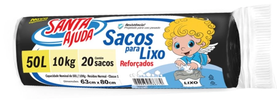 Saco Lixo Santa Ajuda 50l Preto