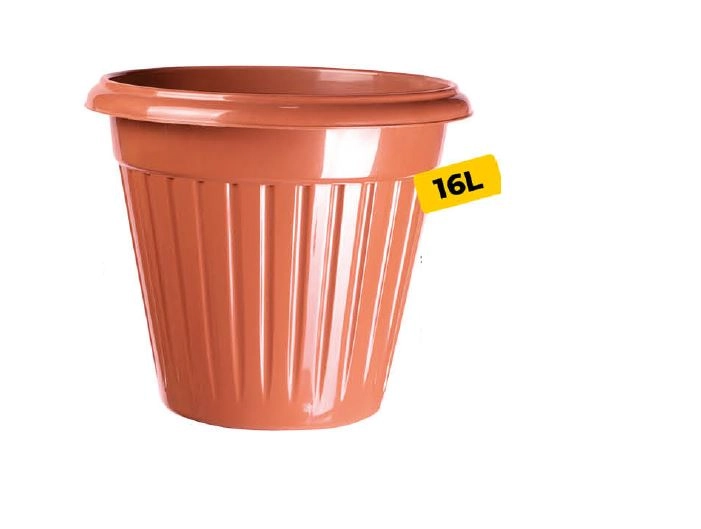 Vaso Redondo Preto/marrom N/36 16l C/alca