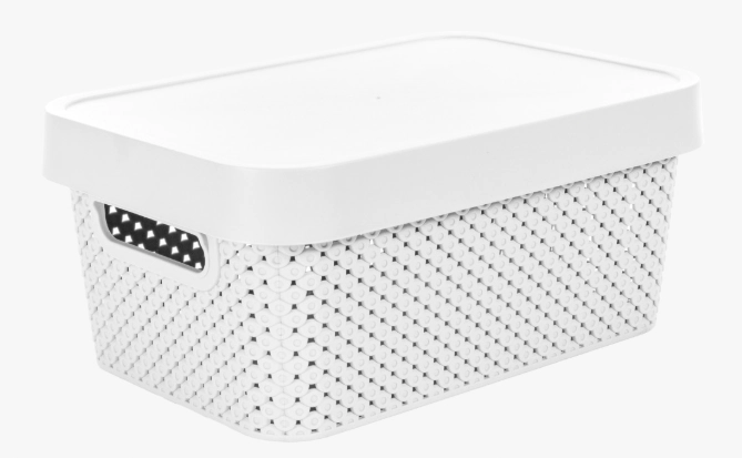 Cesto Organizador C/tampa 4,5l Branco Lummar