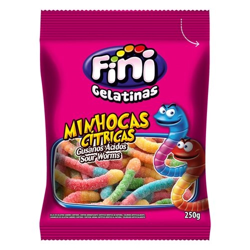 Bala Gel Fini 250g Minhoca Citrica