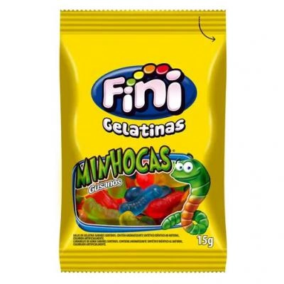 Balas Fini Gelatina 18g Minhocas Citricas