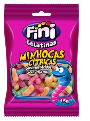Bala Gelatina Minhocas Citricas 15g 11c018m13003 Fini