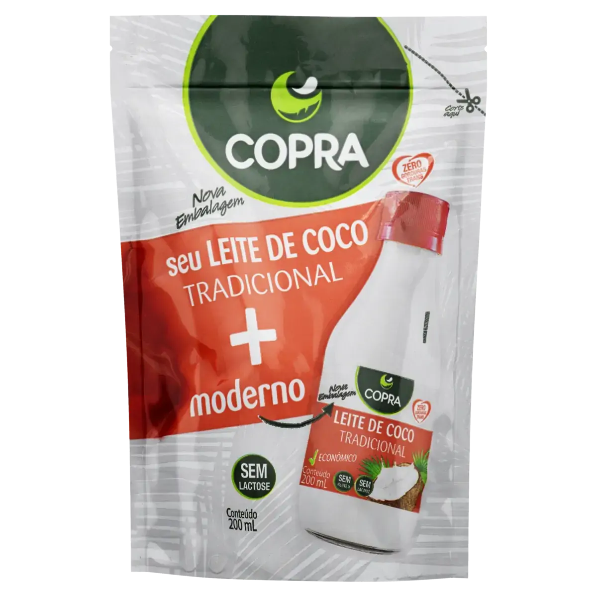 Leite De Coco Tradicional Zero Lactose Copra Sachê 200ml