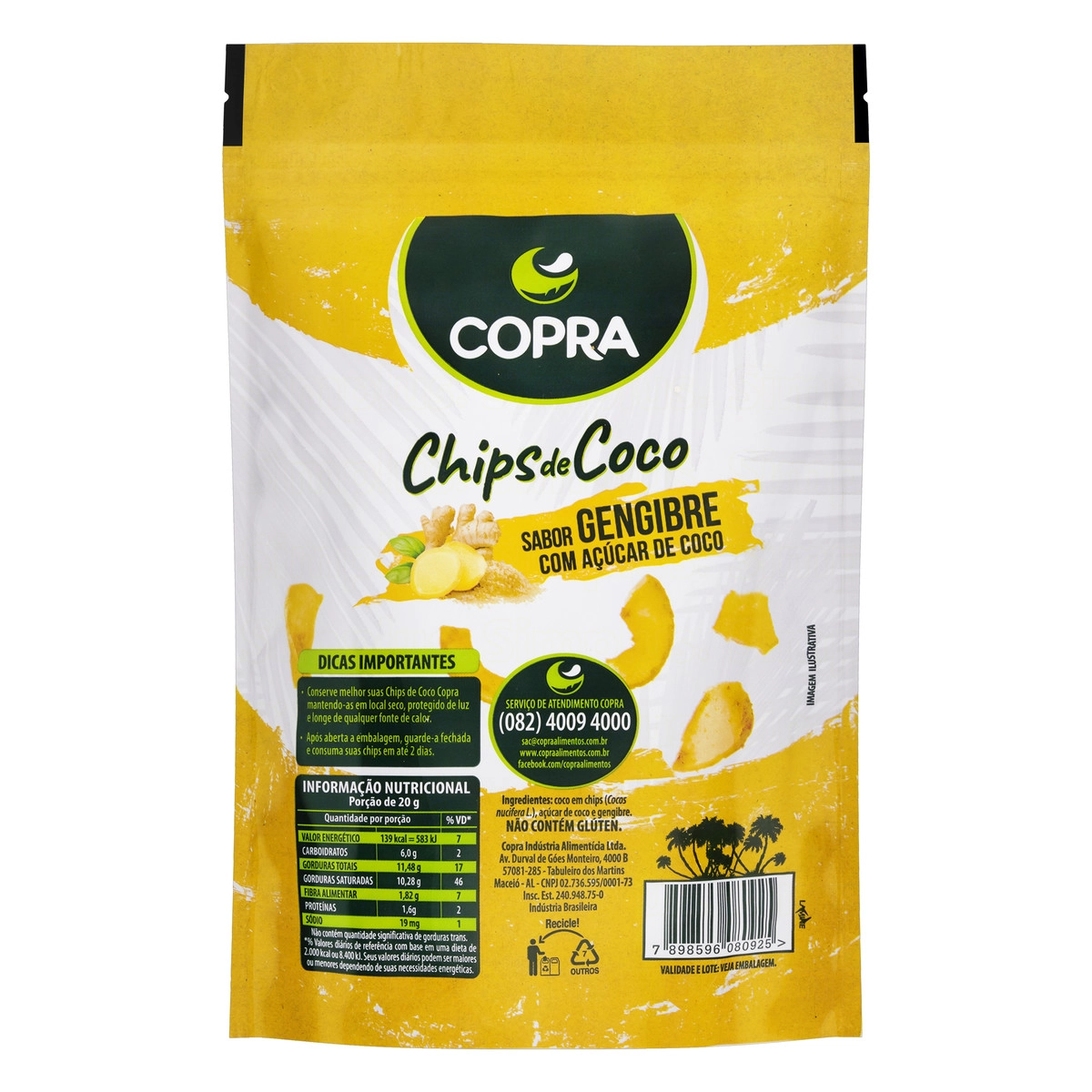 Coco Chips Copra 60g Gengibre