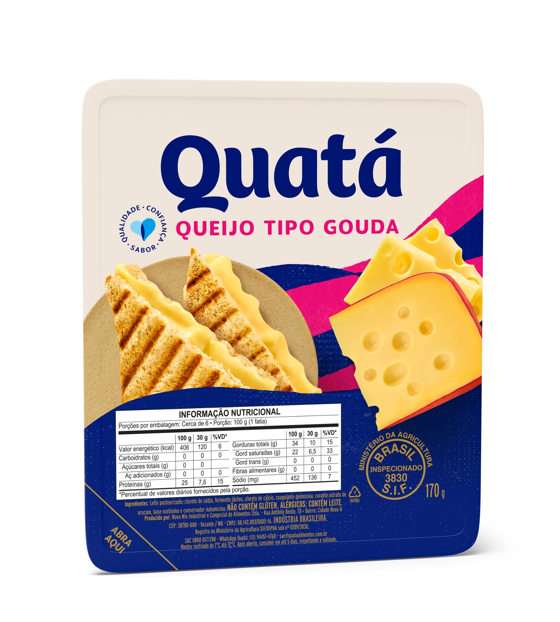 Queijo Gouda Quatá 170g
