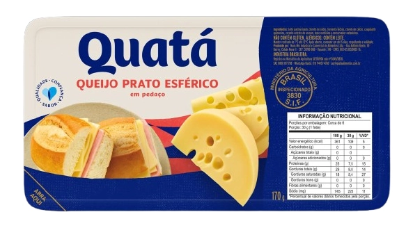Queijo Prato Esférico Em Pedaço Quatá 170g