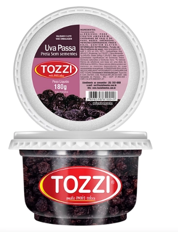 Uva Passa Preta Tozzi S/semente 180 Grs