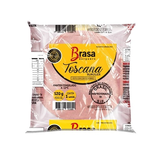 Hamb Brasa Carne Suína Toscana 120g