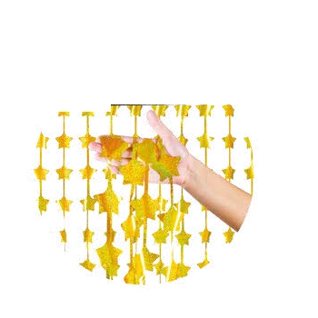 Cortina Metalizada Estrela Dourada Horlog 1x2m