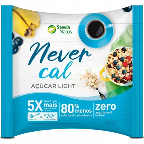 Acucar Light Never Cal 500g Stevia Natus