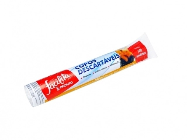Copo Plastico Facilita Pronto Branco C/100