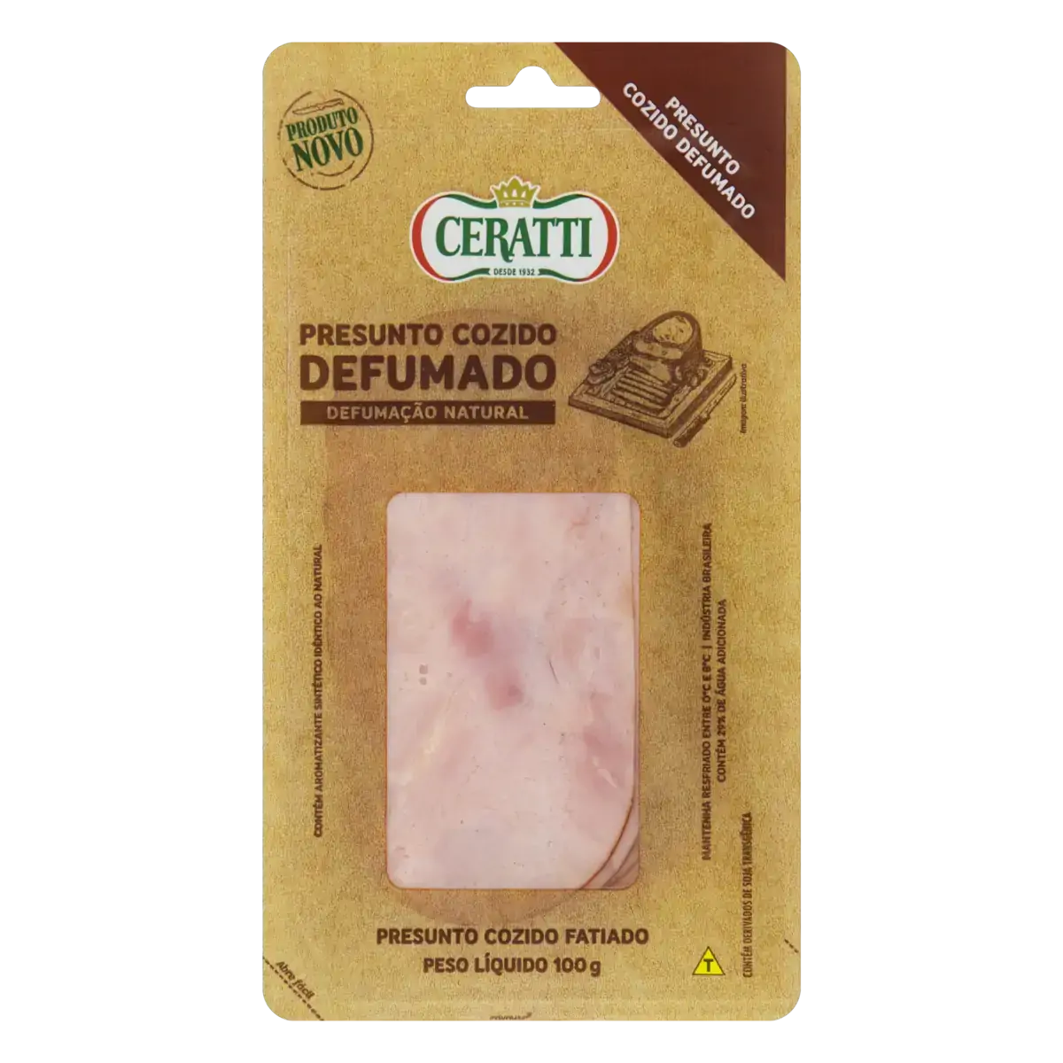 Presunto Cozido E Defumado Fatiado Ceratti 100g