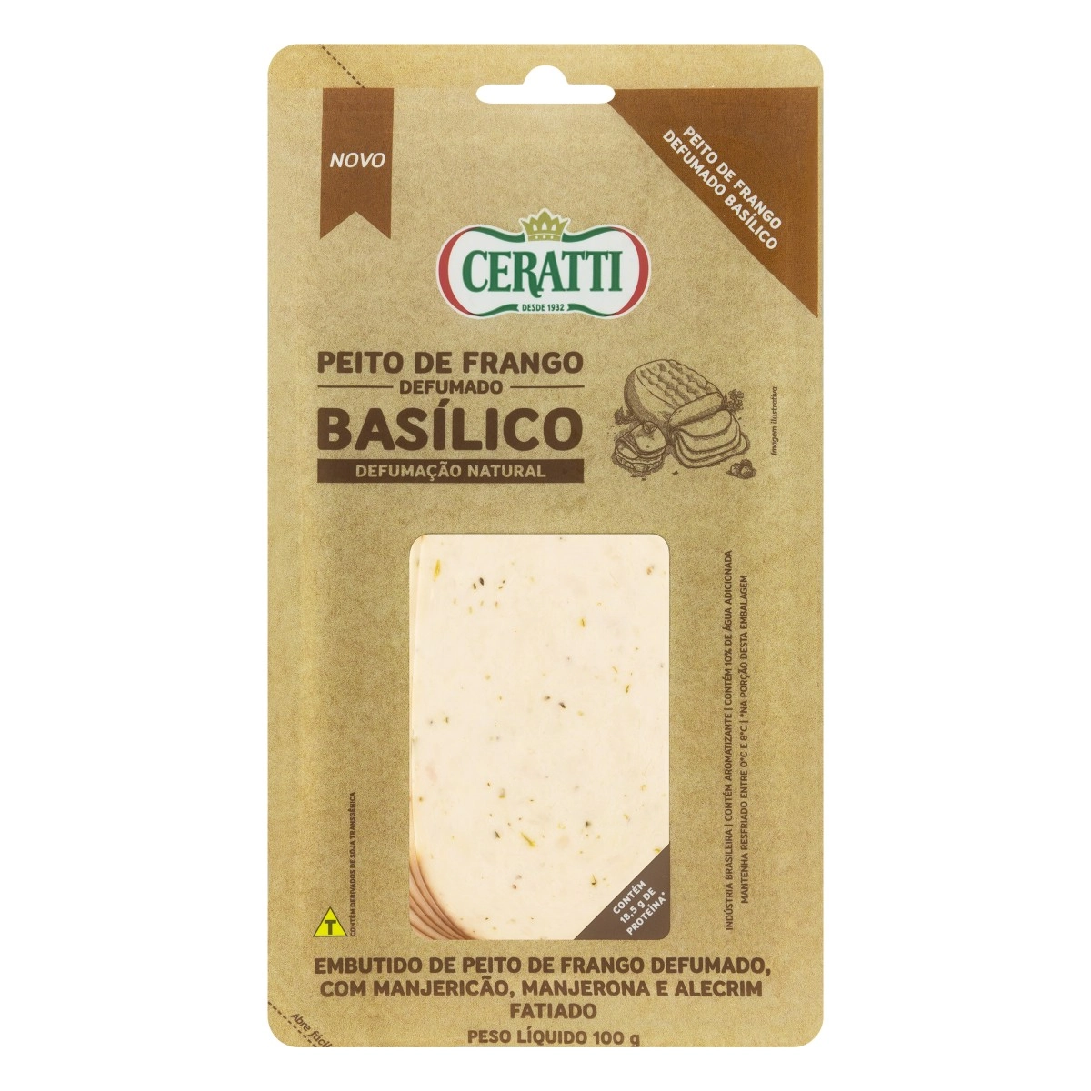 Peito De Frango Defumado Fatiado Basílico Ceratti 100g