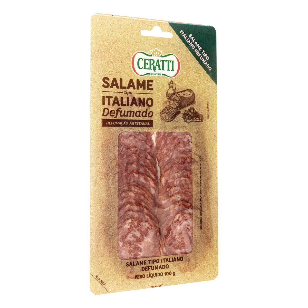 Salame Italiano Defumado Fatiado Ceratti 100g