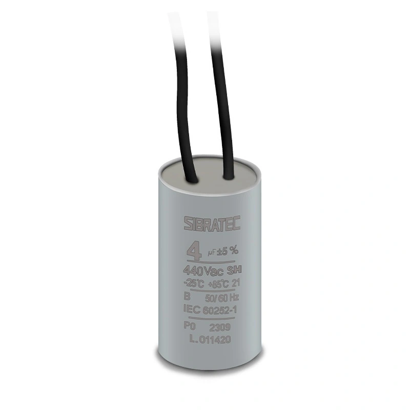 Capacitor Permanente 4uf 440/450vca Saída Fios Caneca Plástica 5 Peças