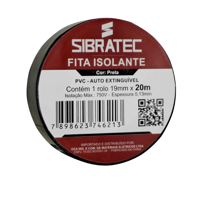 Fita Isolante 19mm X 20 Metros Preta 10 Rolos