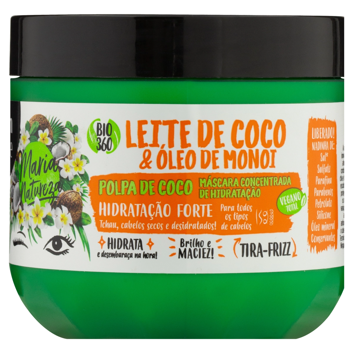 Máscara Concentrada Salon Line Maria Natureza Leite De Coco E óleo De Monoi Pote 300g