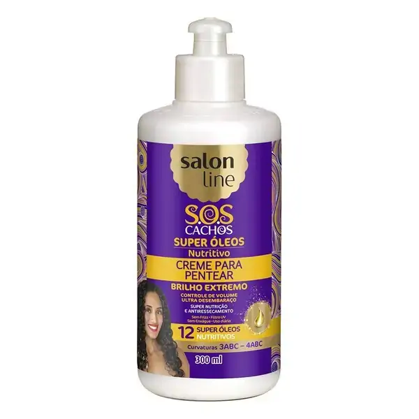 Linha Tratamento Sos Cachos Salon Line Creme Para Pentear Super Oleos Nutritivo 300 Ml Salon Line Tr
