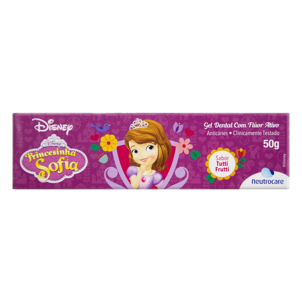 Gel Dental Com Flúor Anticárie Tutti Frutti Princesinha Sofia Neutrocare Caixa 50g