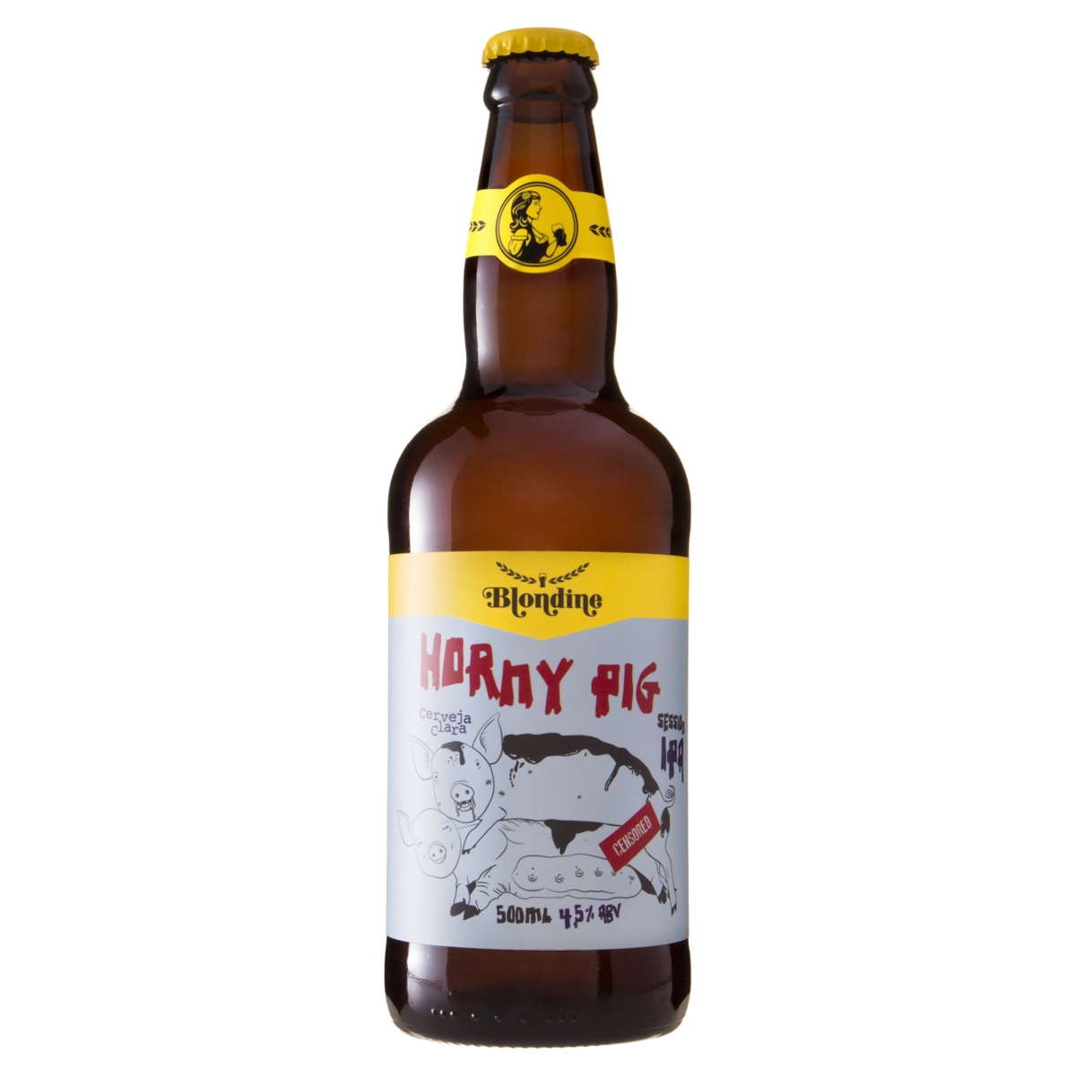 Cerveja Ipa Horny Pig Session Blondine Garrafa 500ml
