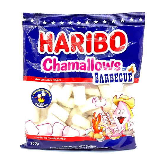 Marshmallow Baunilha Barbecue Haribo Chamallows Pacote 220g