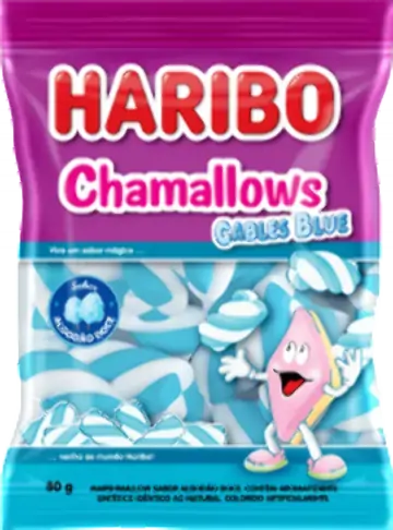 Marshmallow Algodão Doce Cables Blue Haribo Chamallows Pacote 80g