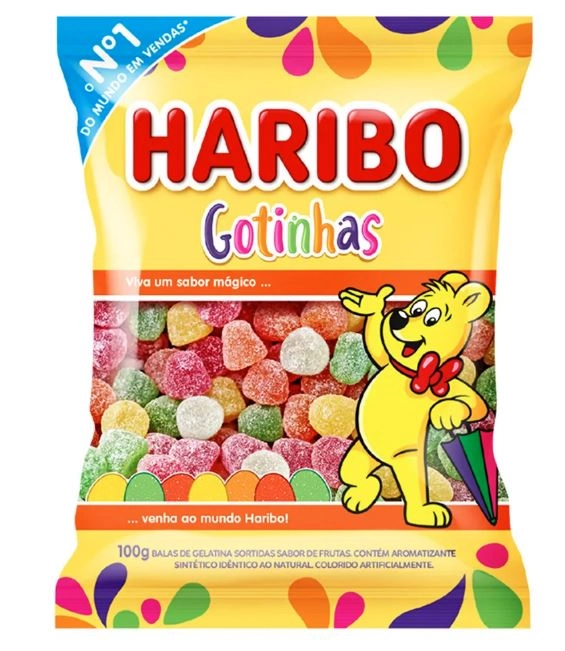 Bala Haribo 100g Gotinhas Acido