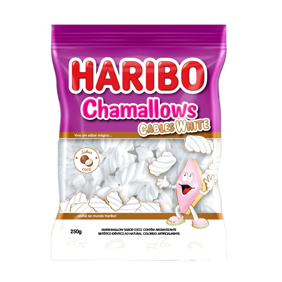 Marshmallow Coco Cables White Haribo Chamallows Pacote 250g