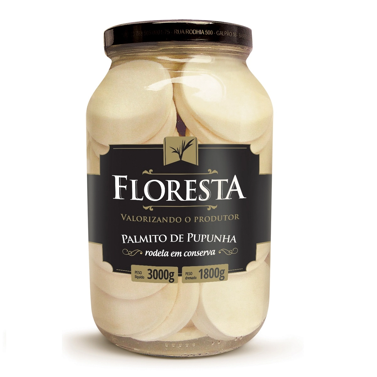 Palmito De Pupunha Floresta Rodela 1,8kg
