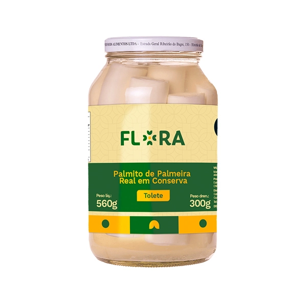 Palmito Flora Palmeira Real Inteiro Vd 300g