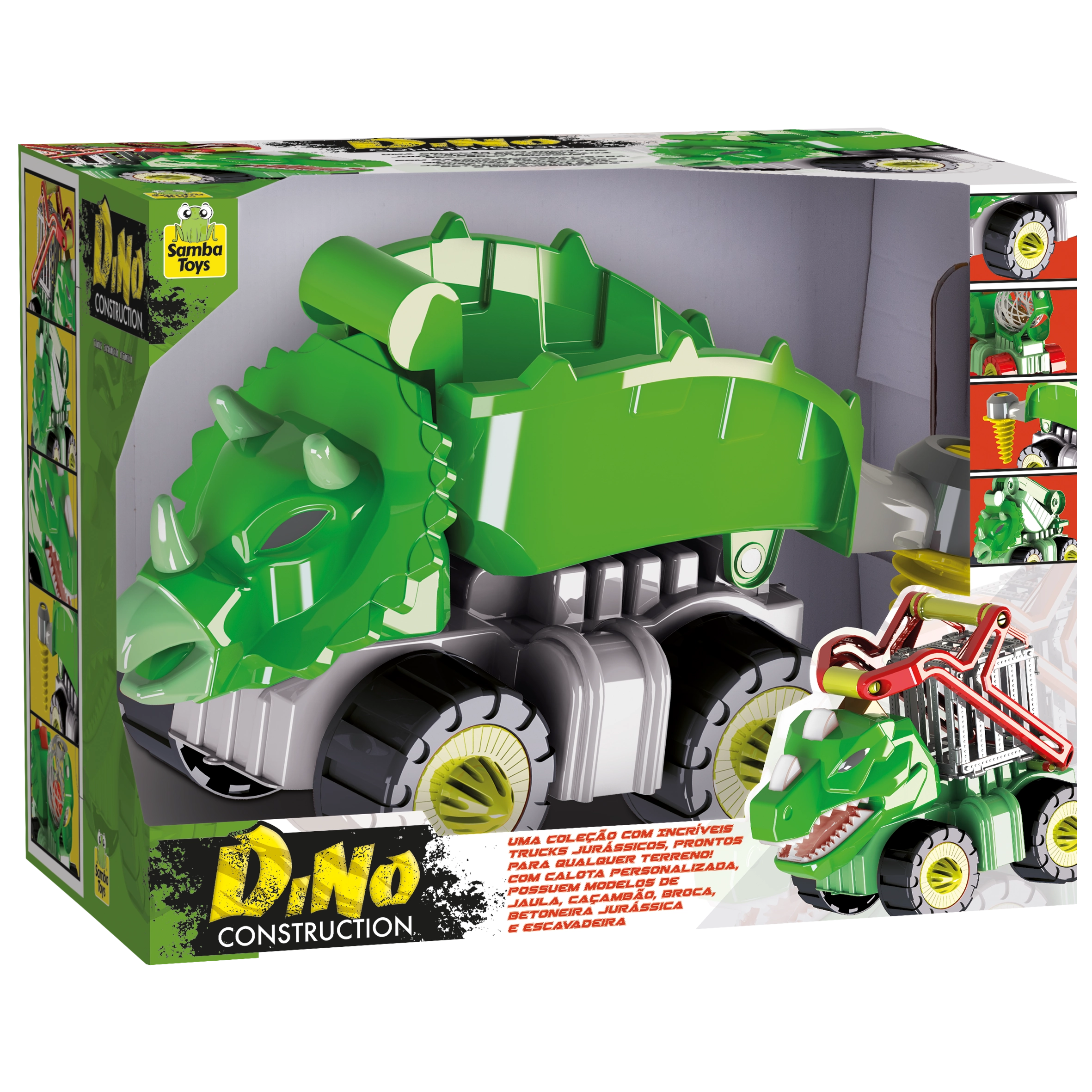 Carro Dinossauro Construction Cacamba Triceratops 150 Samba Toys