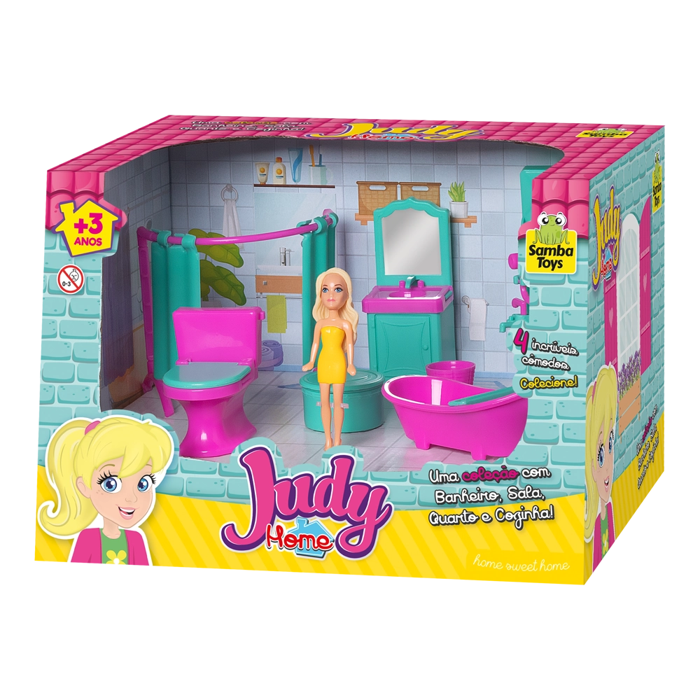 Colecao Judy Banheiro Com Boneca Samba Toys