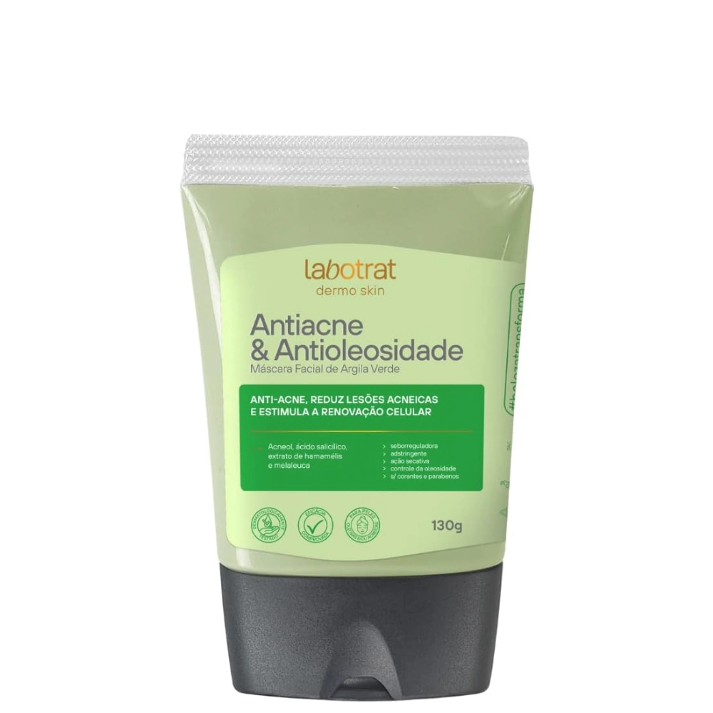 Mascara Facial De Argila Verde 130g Antiacne E Antioleosidade Labotrat