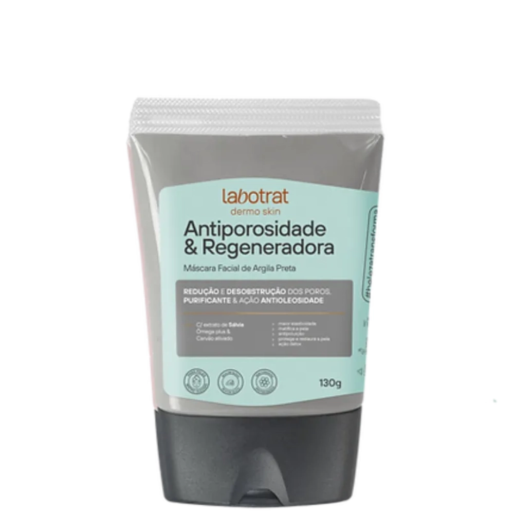 Mascara Facial De Argila Preta 130g Antiporosidade E Regeneradora Labotrat