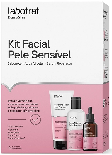 Kit Facial Pele Sensivel Labotrat Dermo Skin C/3 Sab/agua Micelar/serum