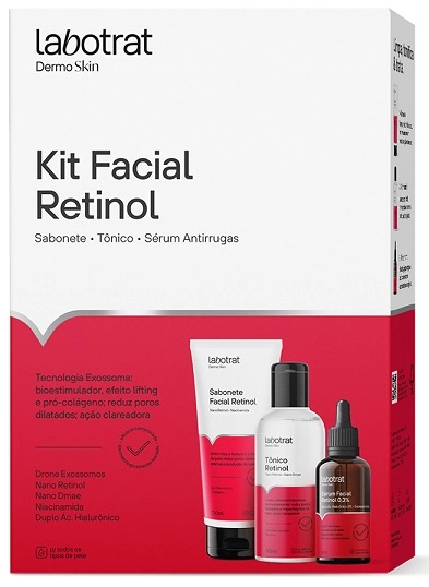 Kit Facial Retinol Labotrat Dermo Skin C/3 Sab/tonico/serum