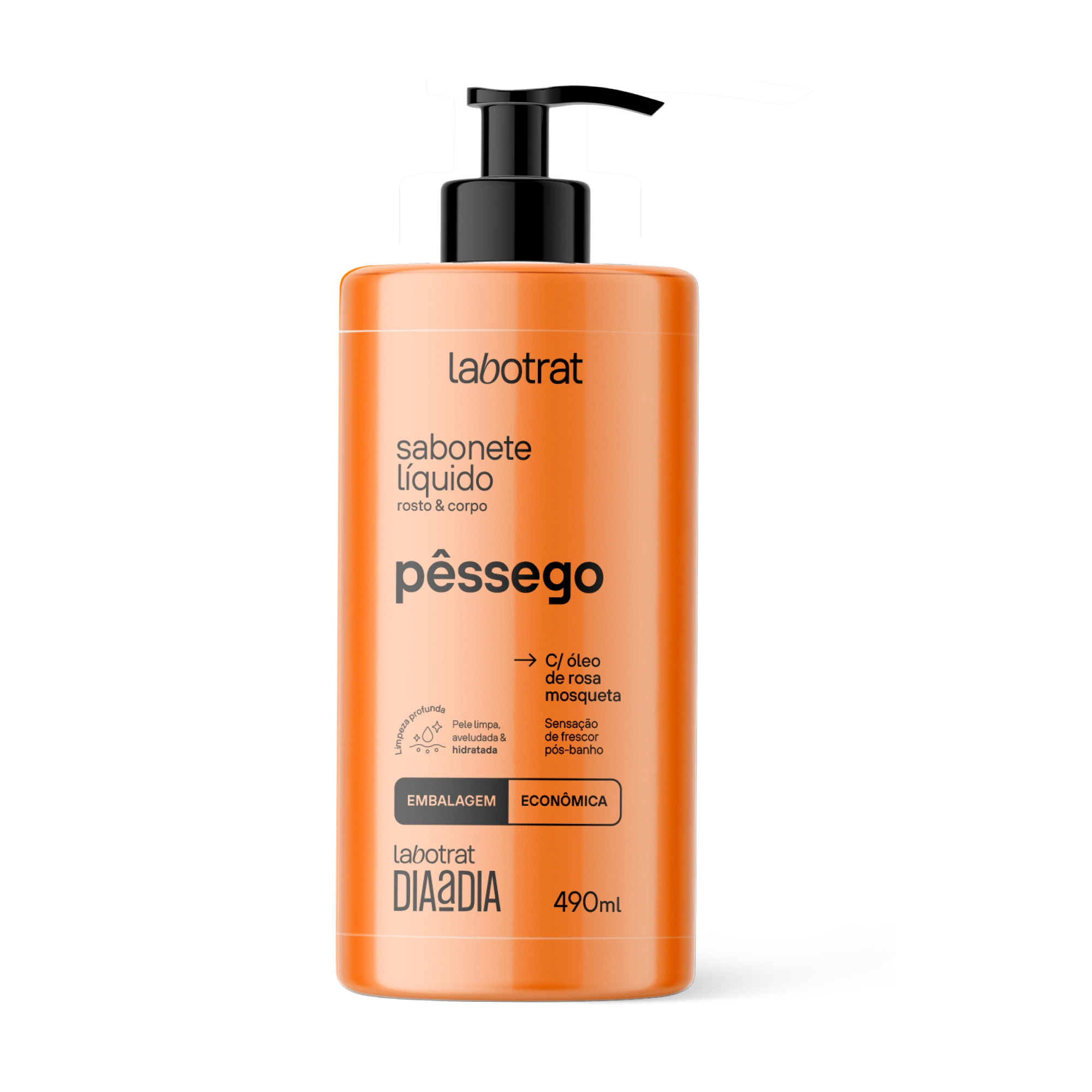 Sabonete Liquido Labotrat Rosto E Corpo Pessego Dia A Dia 490ml
