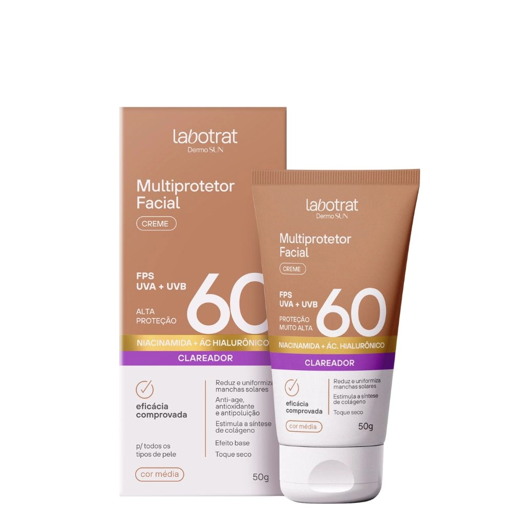Protetor Solar Facial Labotrat Multiprotetor Bege Claro Fps60 Dermo Sun 50g