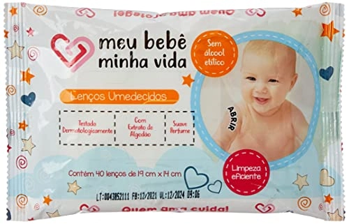 Lenço Umedecido Suave Meu Bebê Minha Vida Pacote 40 Unidades