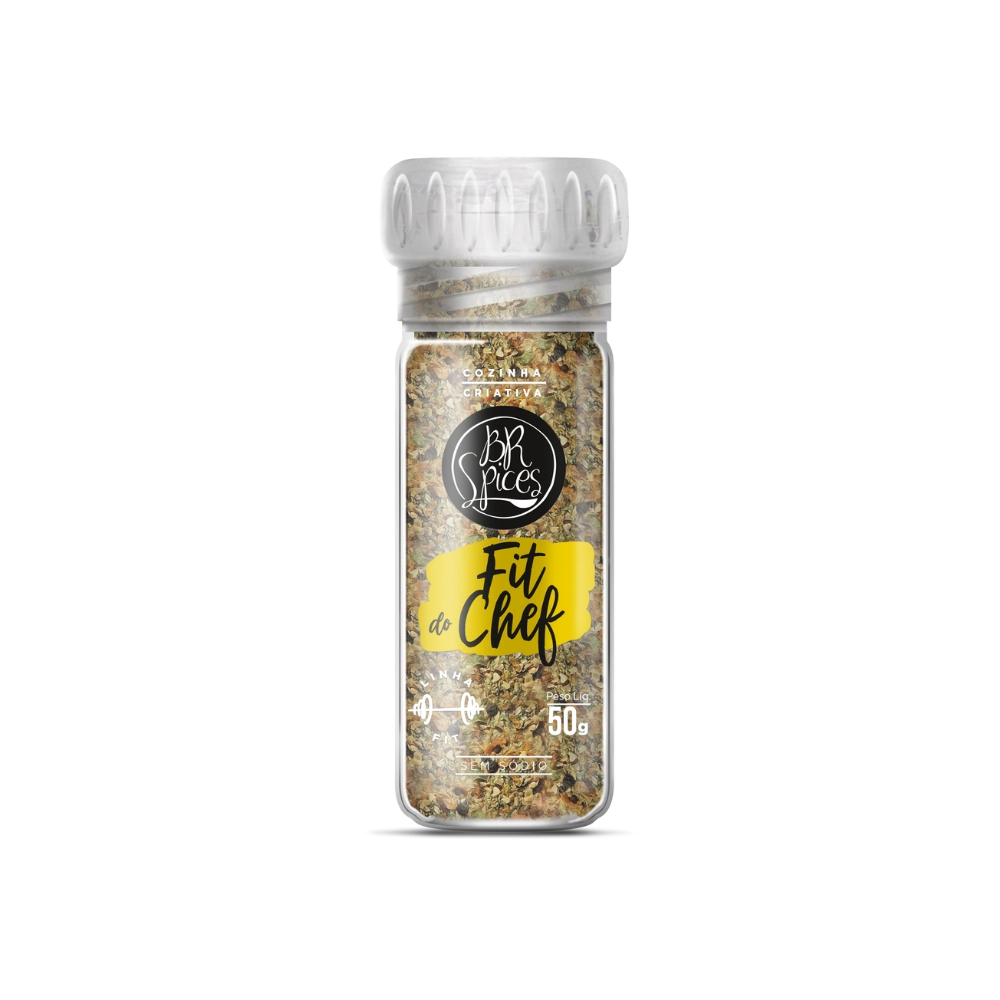 Tempero Com Moedor Zero Sódio Br Spices Fit Do Chef Vidro 50g
