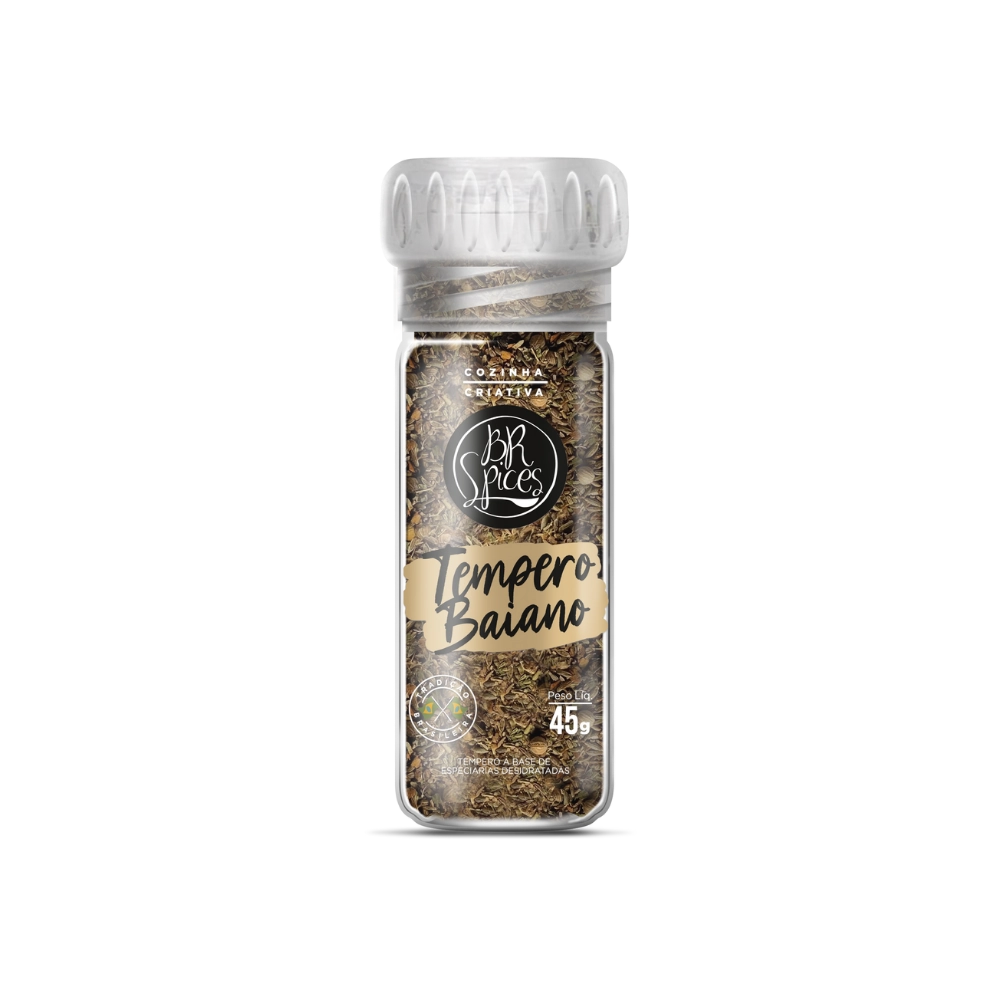 Tempero Baiano Com Moedor Br Spices Vidro 45g
