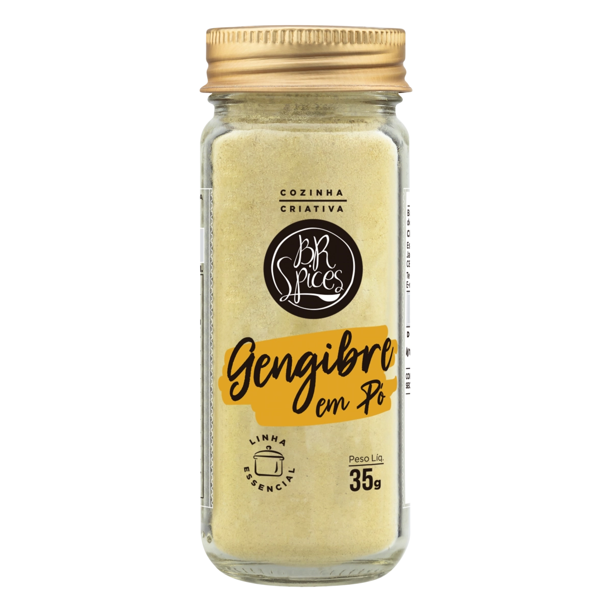 Gengibre Pó Com Tampa Dosadora Br Spices Essencial Vidro 35g