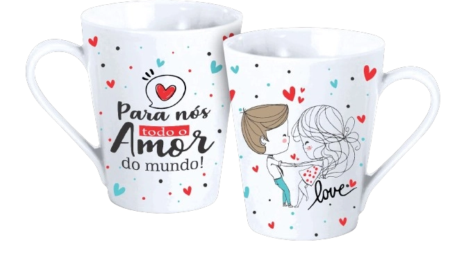 Caneca Faixa Amor C/ Frases 290ml Ki Canecas