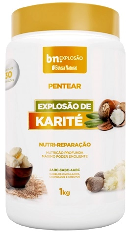 Creme Para Pentear Nutri Reparação Beleza Natural Explosão De Karité Pote 1kg