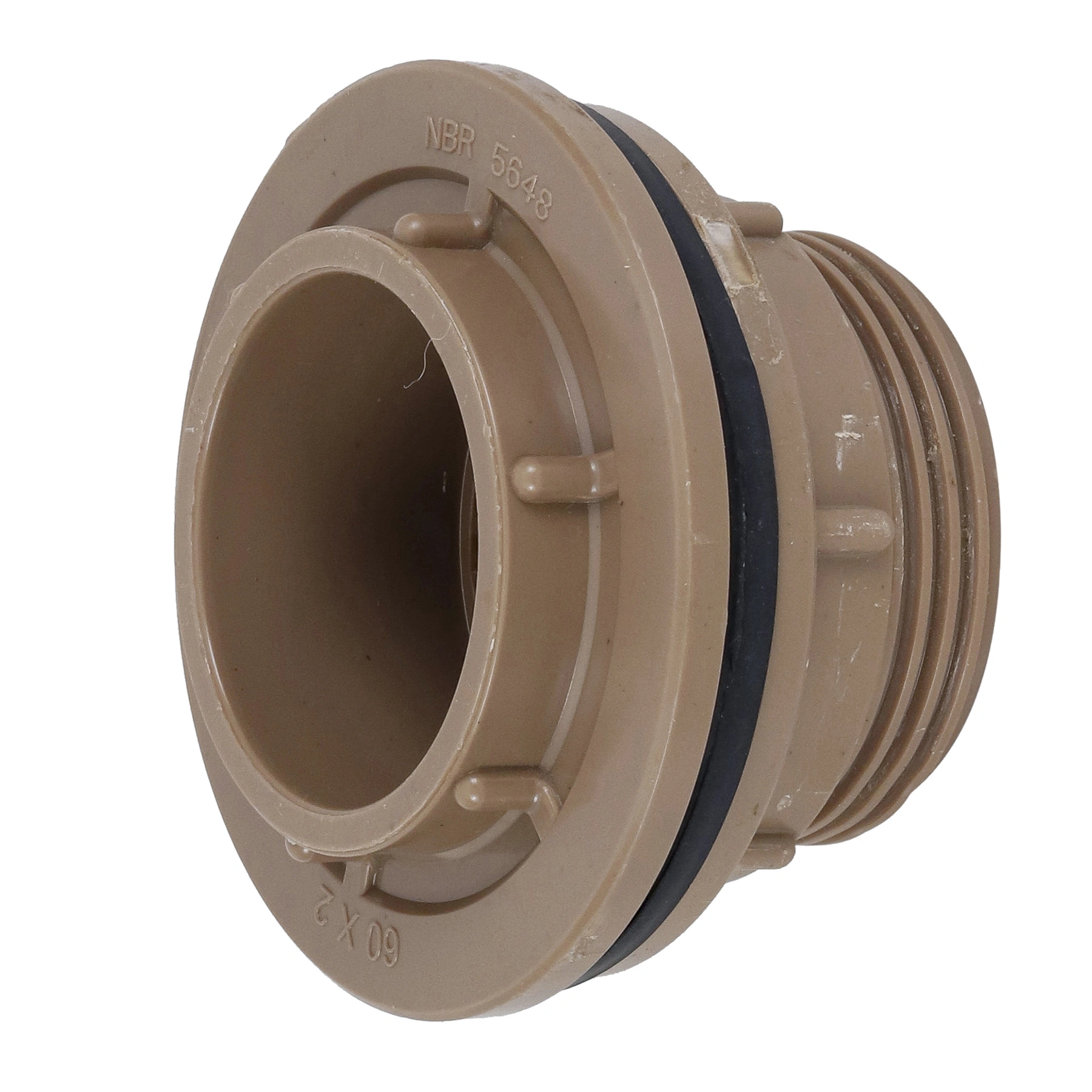 Adaptador Flange com Anel PVC Marrom Roscável e Soldável 2" 60mm Equation