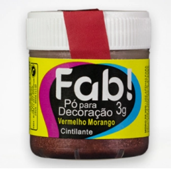 Po P/ Decoracao Bril. Verm. Morango 3g