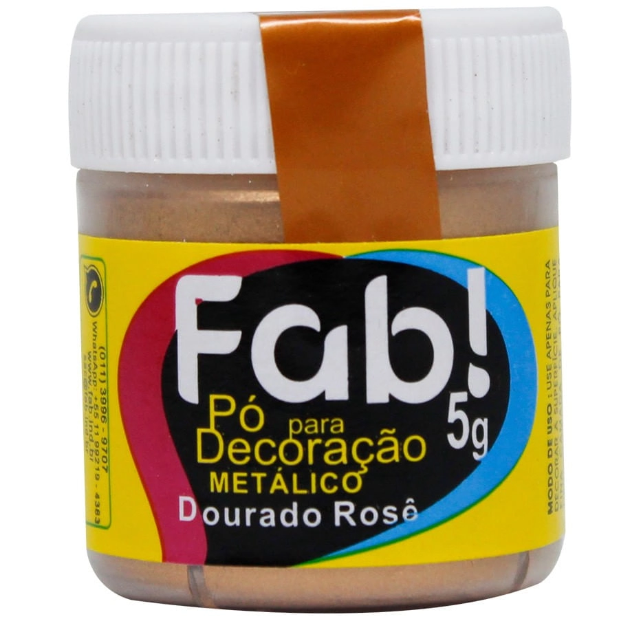 Po P/decor Metalico Dourado Rose 5g Fab